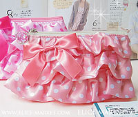 PINK_dot frill pouch(재입고)